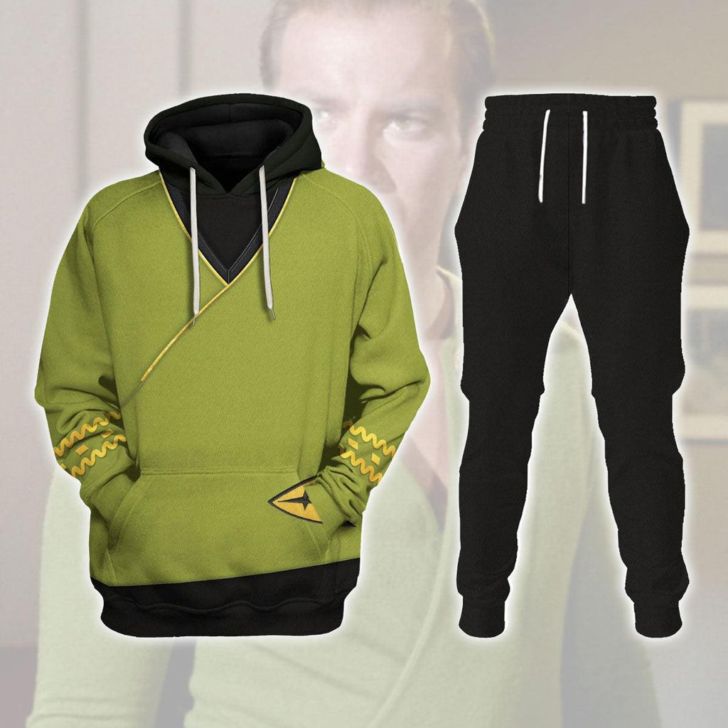 TOS Kirk Green Tunic T-shirt Hoodie Sweatpants Apparel - Gearhomie.com