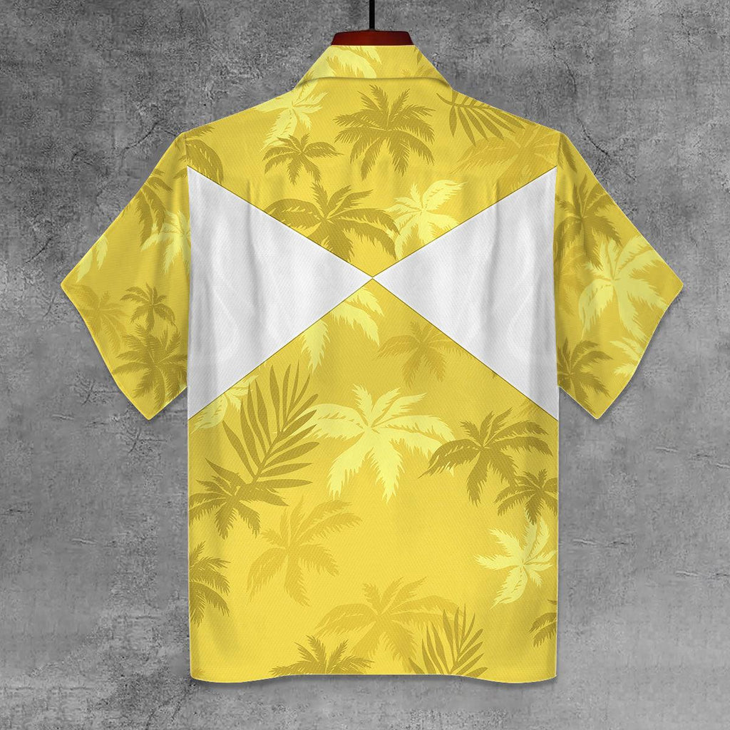 Yellow Ranger x Tommy Vercetti Hawaiian Shirt & Beach Shorts - Gearhomie.com