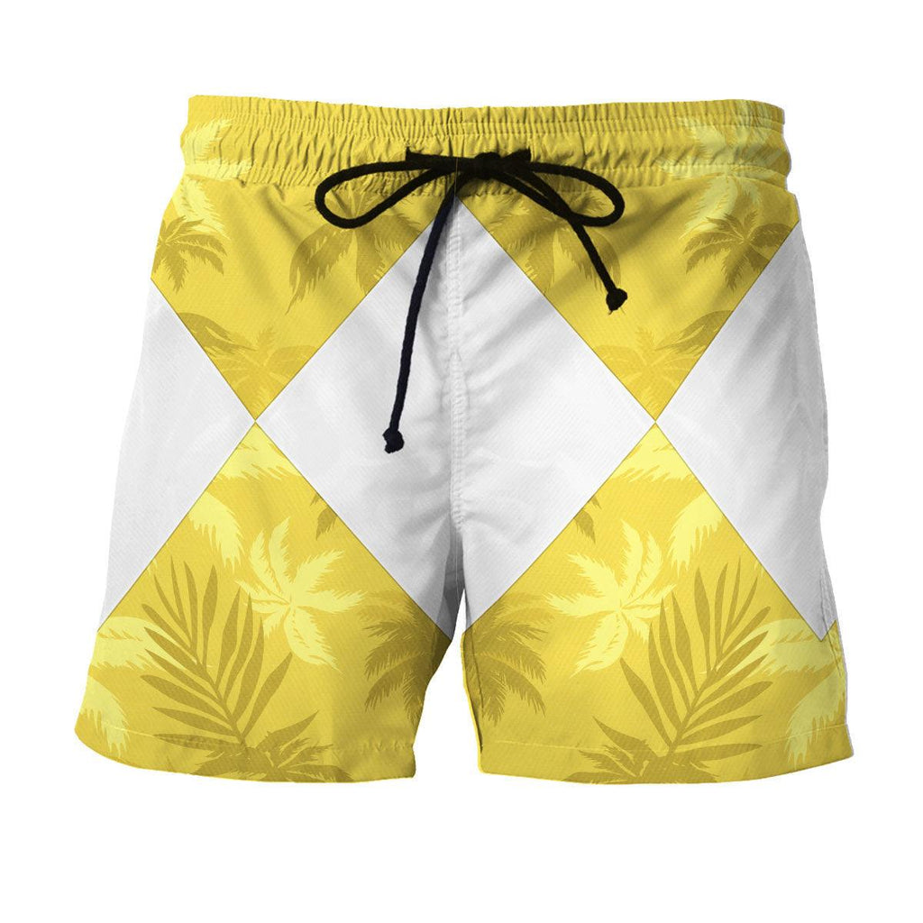 Yellow Ranger x Tommy Vercetti Hawaiian Shirt & Beach Shorts - Gearhomie.com