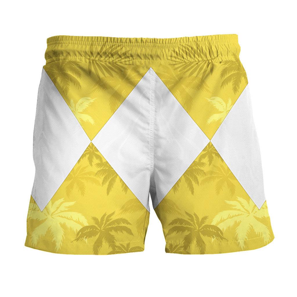 Yellow Ranger x Tommy Vercetti Hawaiian Shirt & Beach Shorts - Gearhomie.com