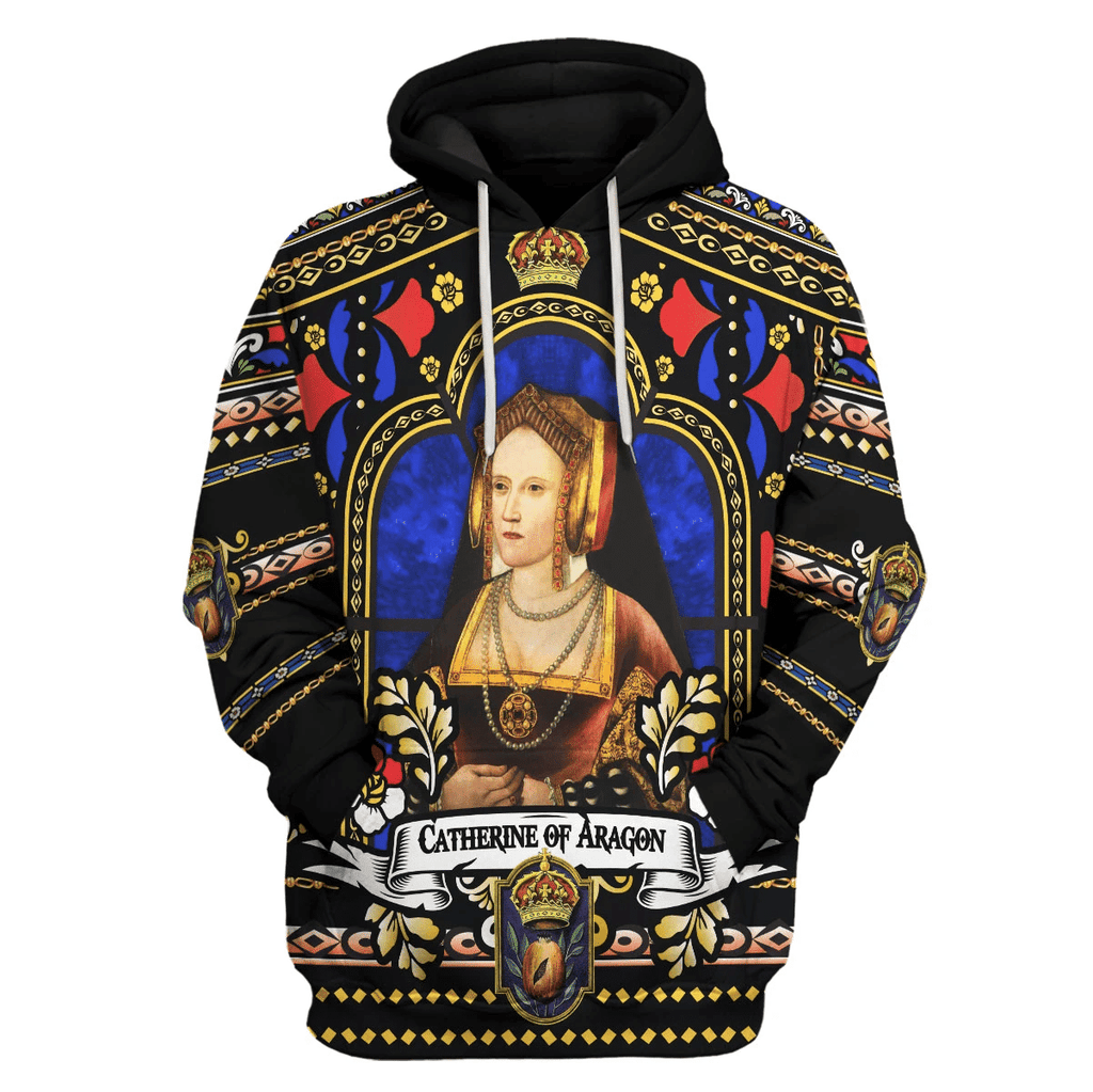 Gearhomie Catherine of Aragon Queen of England Costume Hoodie Sweatshirt T-Shirt Tracksuit - Gearhomie.com