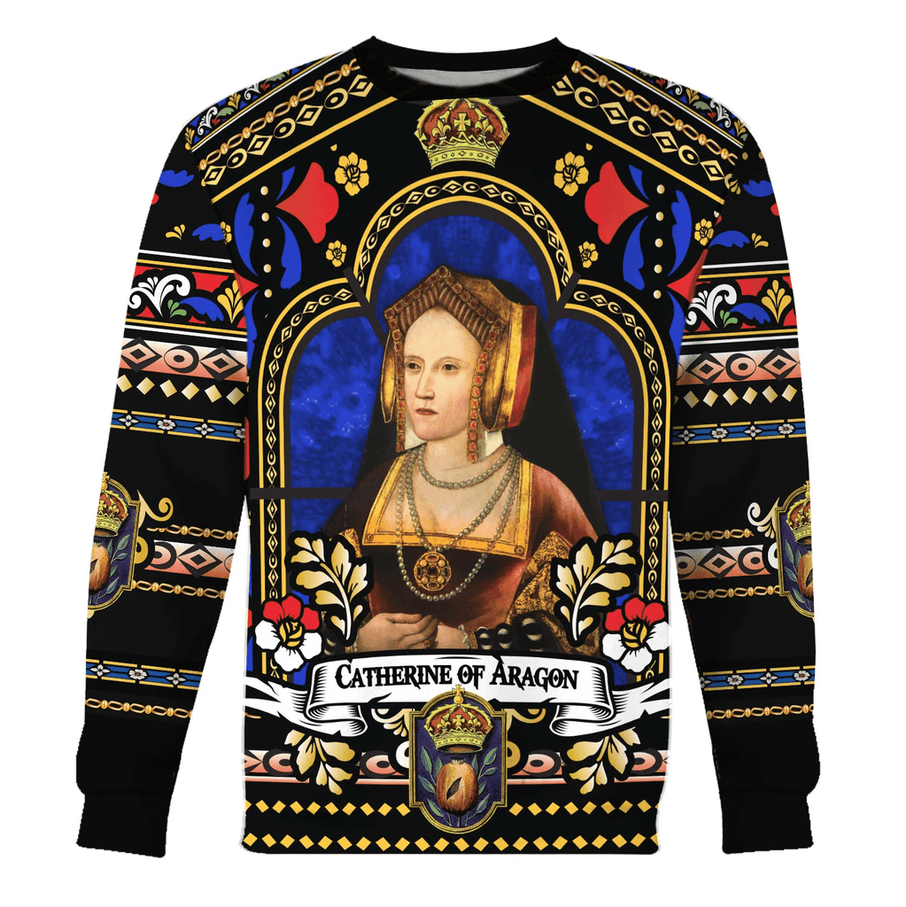 Gearhomie Catherine of Aragon Queen of England Costume Hoodie Sweatshirt T-Shirt Tracksuit - Gearhomie.com