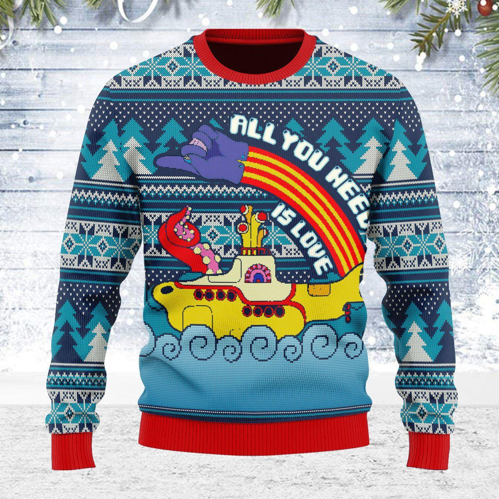 All You Need Is Love Ugly Christmas Sweater - DucG
