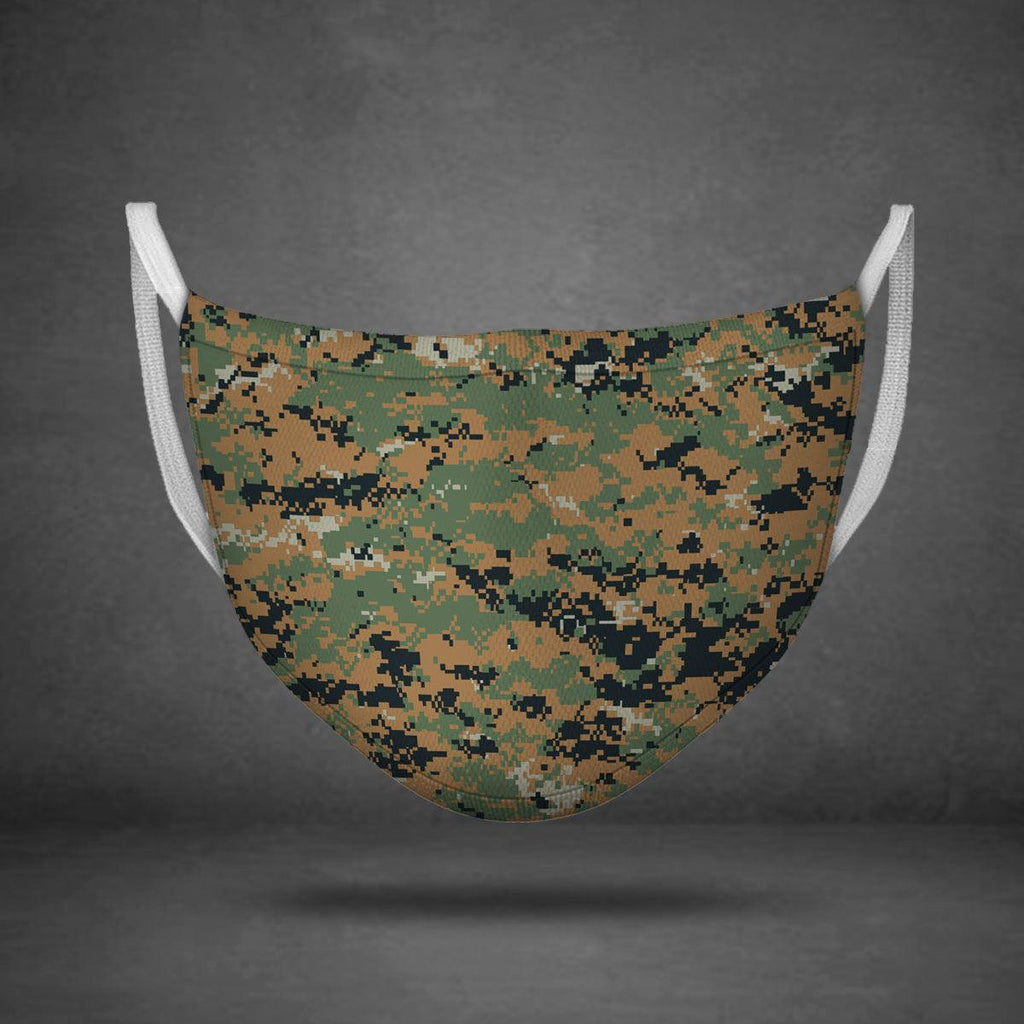 American Marpat Marine pattern Woodland Camo Face Mask - DucG