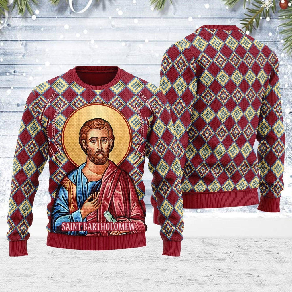 Bartholomew the Apostle Ugly Christmas Sweater - DucG