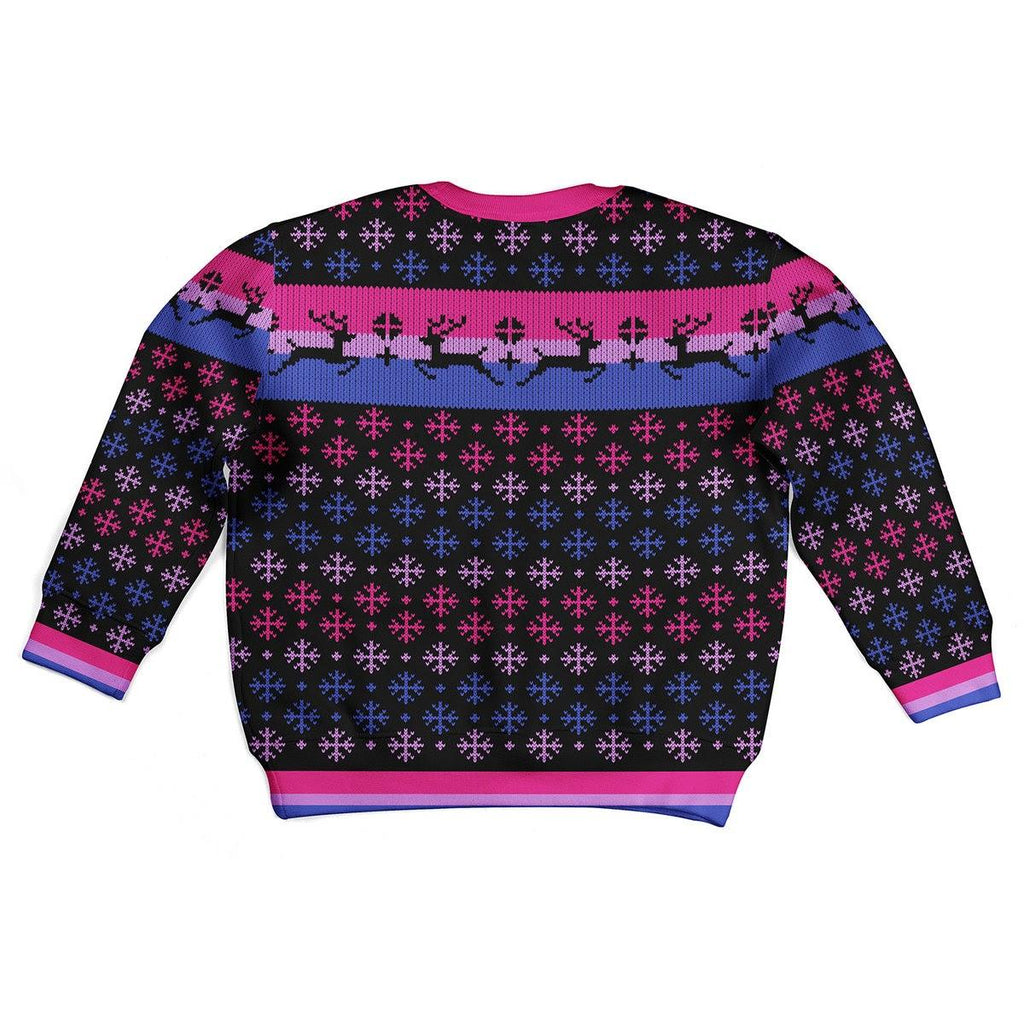 Bisexual Pride Flag Kid Christmas Sweater - DucG