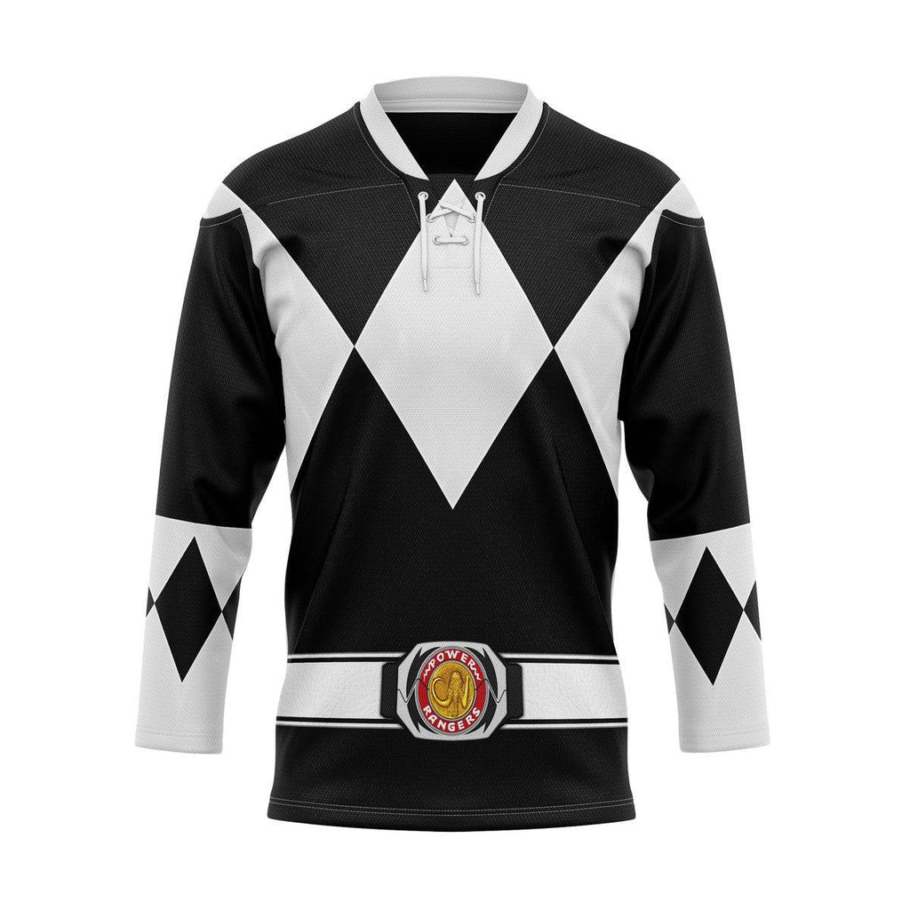 Black Ranger Mighty Morphin Hockey Jersey - Gearhomie.com