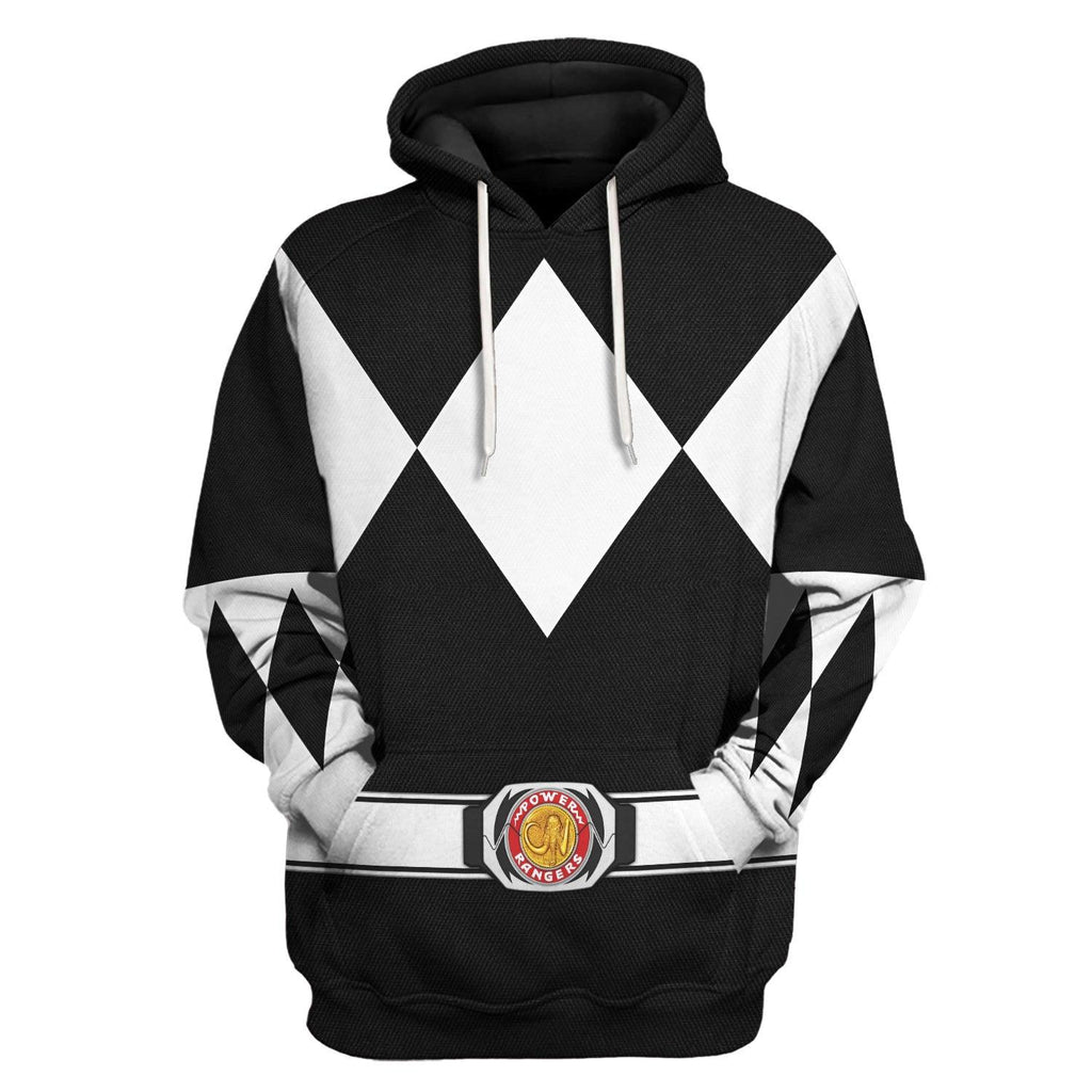 Black Ranger Mighty Morphin Hoodies Sweatshirt T-shirt Hawaiian - Gearhomie.com