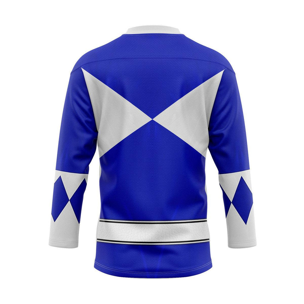 Blue Ranger Mighty Morphin Hockey Jersey - Gearhomie.com