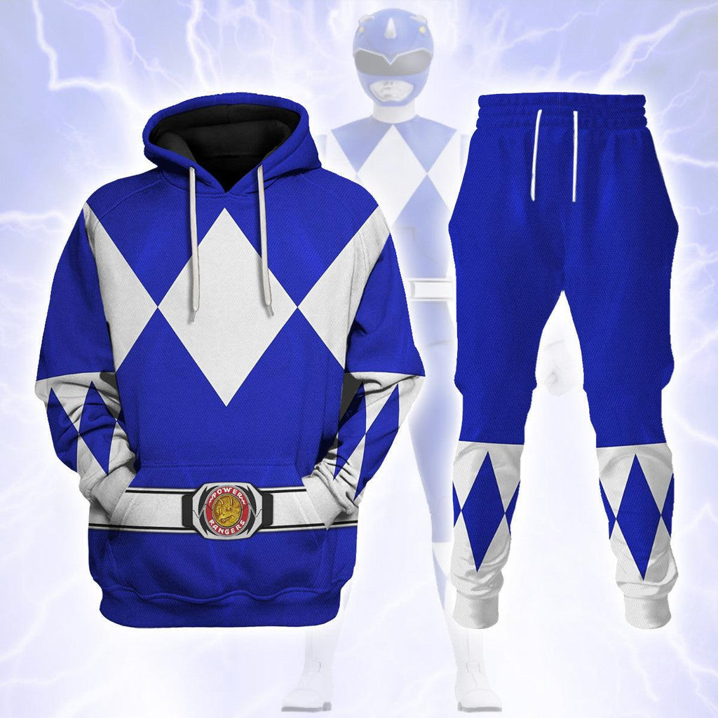 Blue Ranger Mighty Morphin Hoodies Sweatshirt T-shirt Hawaiian - Gearhomie.com