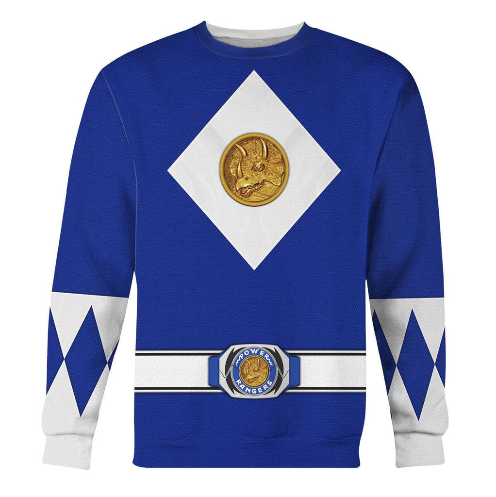 Blue Ranger Mighty Morphin The Movie (1995) Hoodies Sweatshirt T-shirt Hawaiian - Gearhomie.com