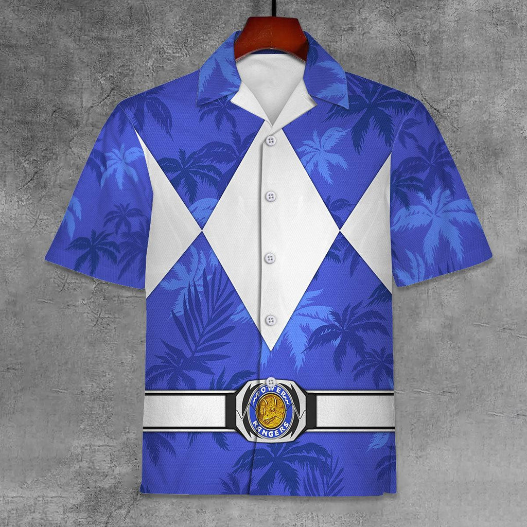 Blue Ranger x Tommy Vercetti Hawaiian Shirt Beach Shorts - Gearhomie.com
