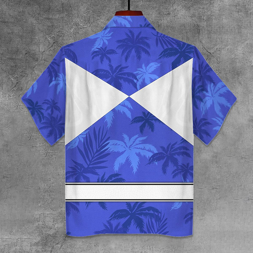 Blue Ranger x Tommy Vercetti Hawaiian Shirt Beach Shorts - Gearhomie.com