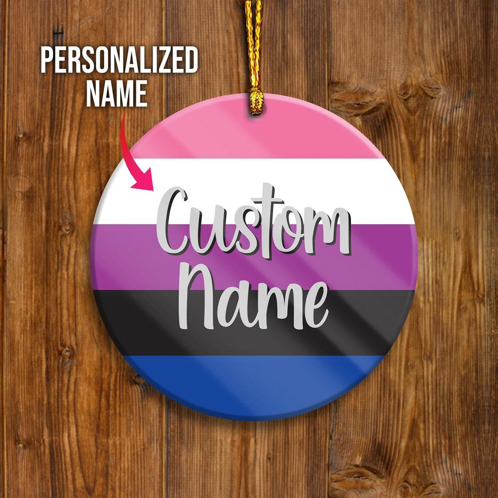 Custom Name Ornament Genderfluid - DucG