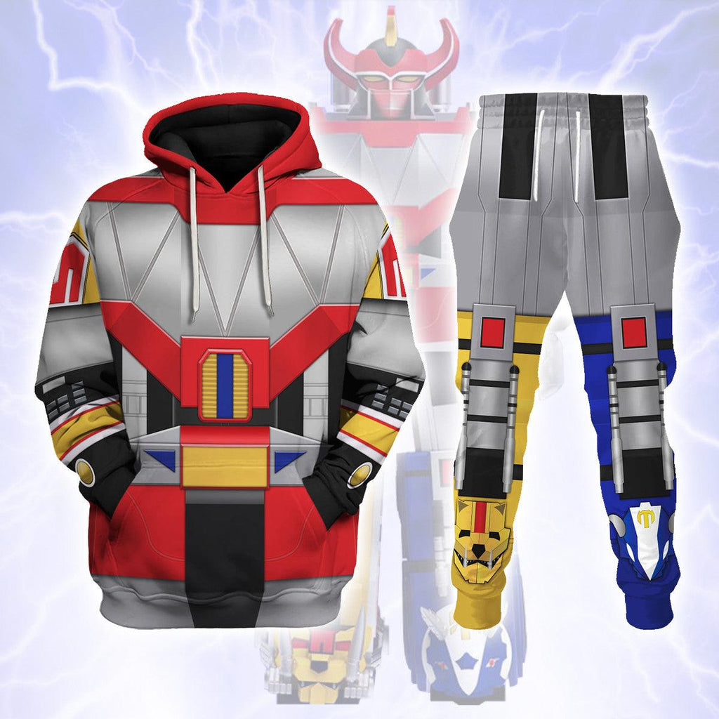 Dino Megazord Mighty Morphin Hoodies Sweatshirt T-shirt Hawaiian - Gearhomie.com