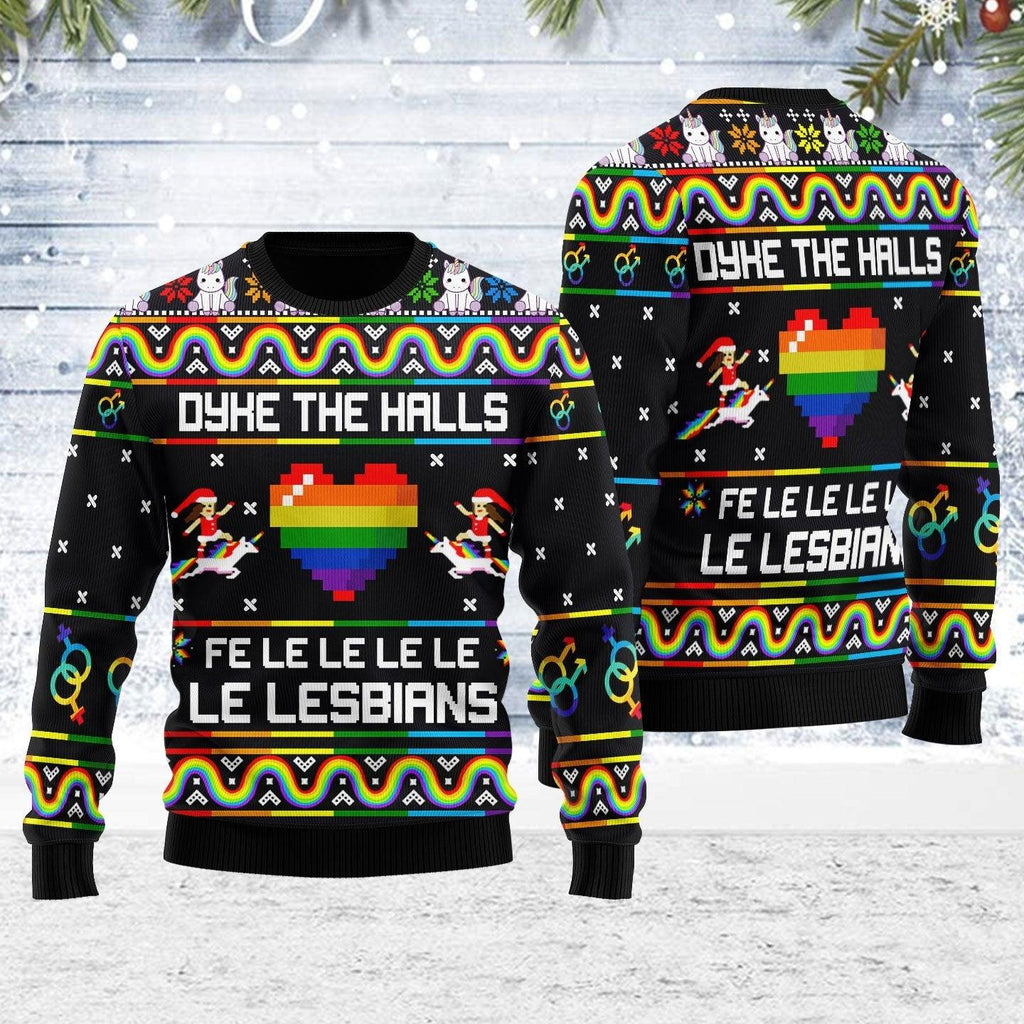 Dyke The Halls Ugly Christmas Sweater - DucG