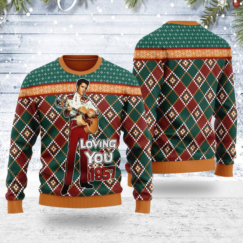 Elvis 'Loving You' 1957 Christmas Ugly Sweater - Gearhomie.com