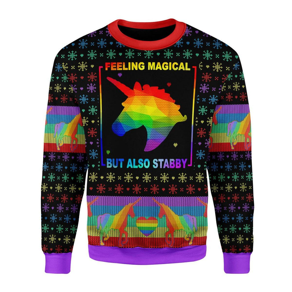 Feeling Magical But Also Stabby Christmas Sweater - DucG