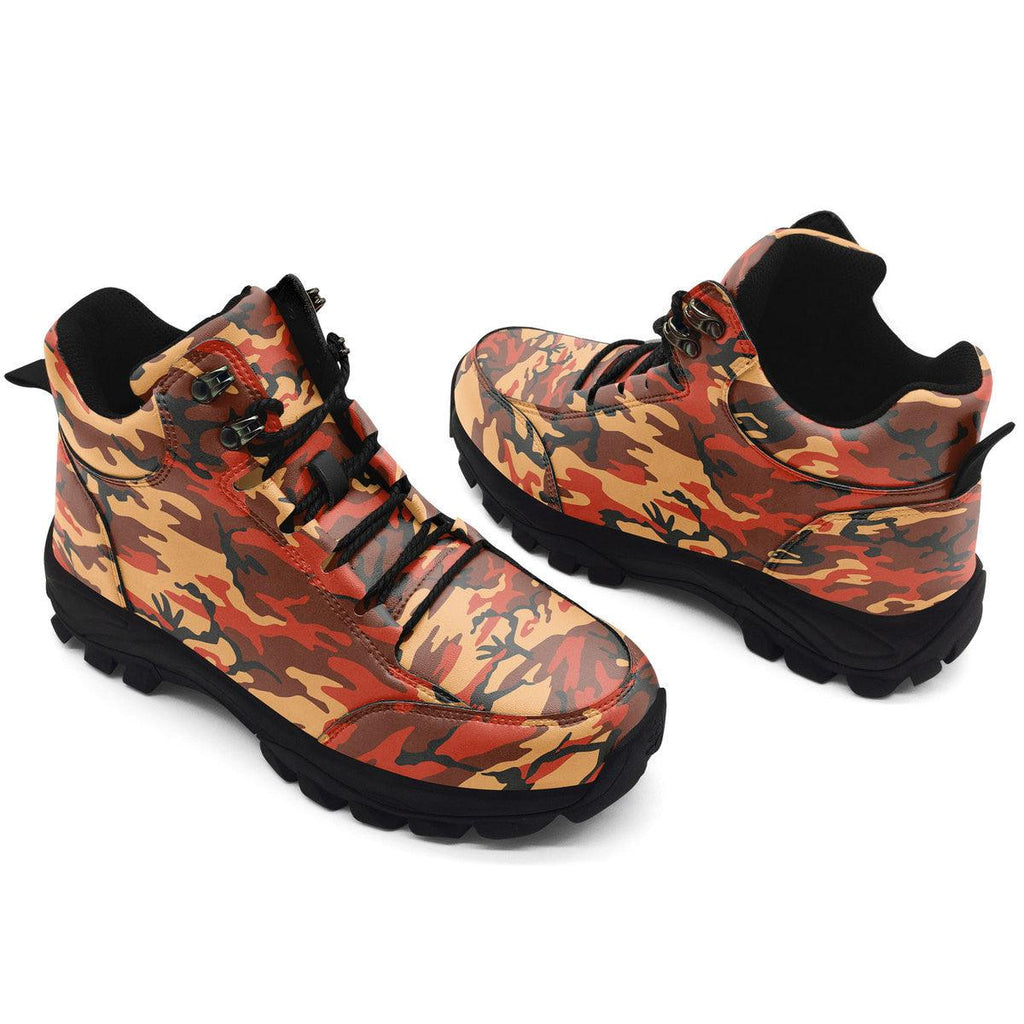 Flecktarn Red Brown German WWII CamoPatterns Hiking Shoes - DucG