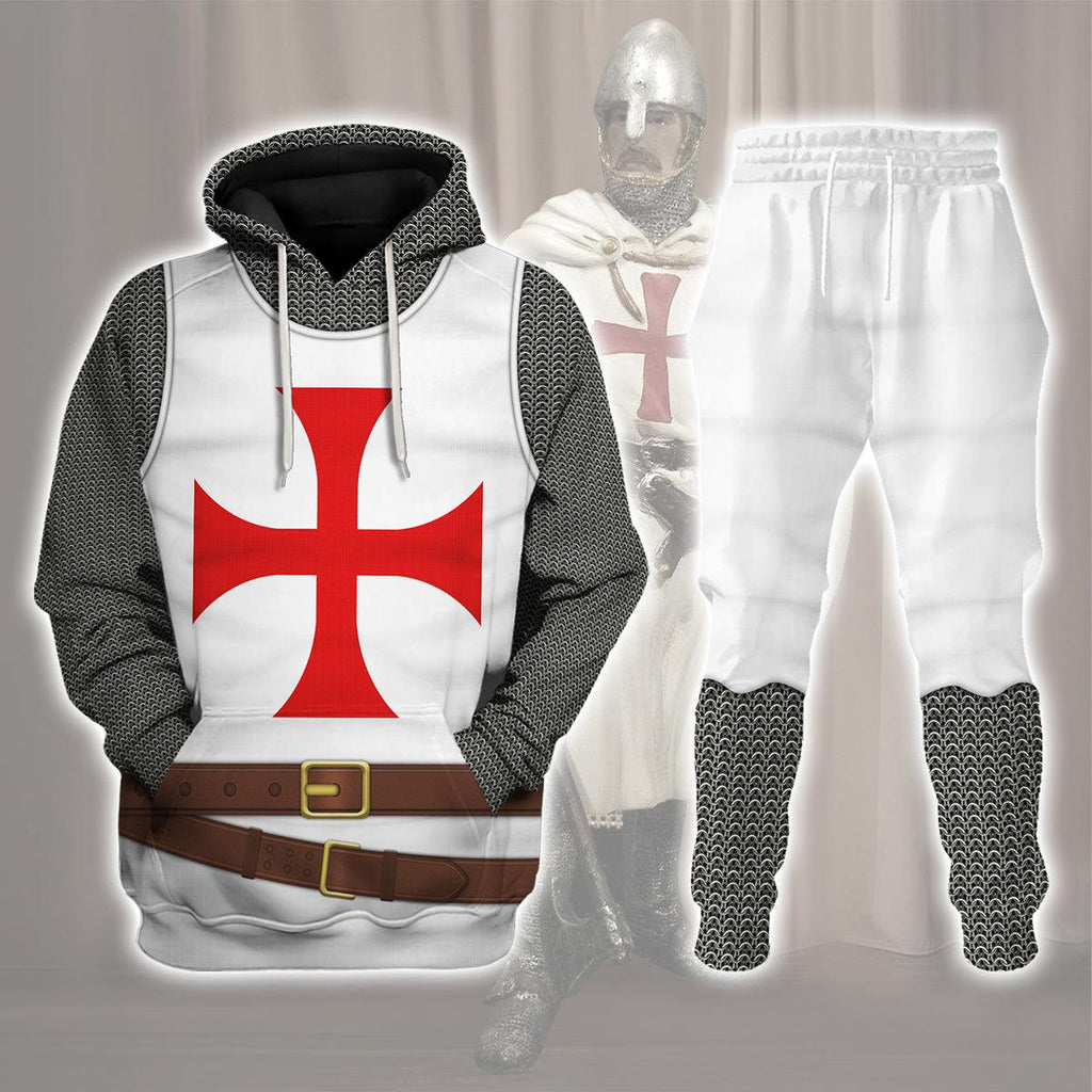 Gearhomie 12th Century Knights Templar Costume Hoodie Sweatshirt T-Shirt Tracksuit - Gearhomie.com