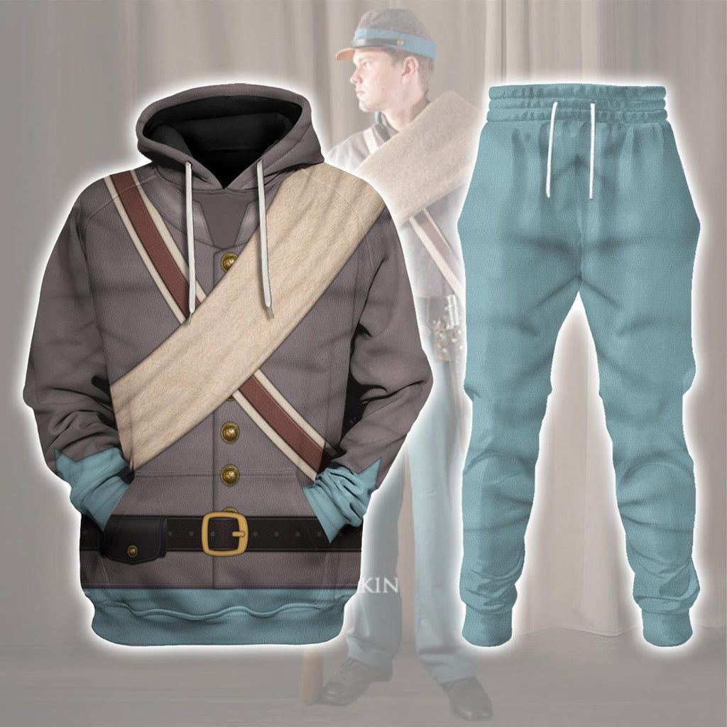 Gearhomie American Confederate Army-Infantry-Private Soldier Uniform All Over Print Hoodie Sweatshirt T-Shirt Tracksuit - Gearhomie.com