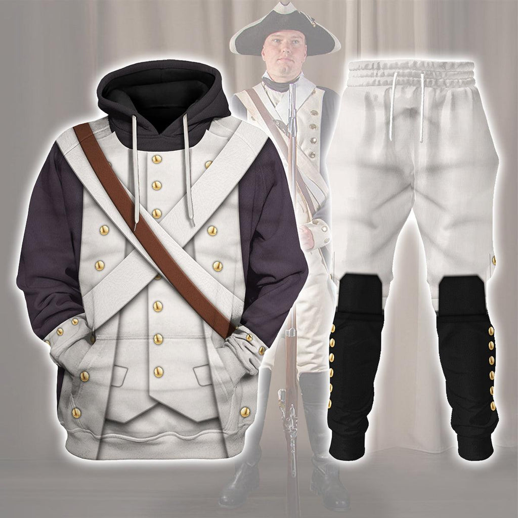 Gearhomie American Infantry-3rd Connecticut Regiment-1783 Uniform All Over Print Hoodie Sweatshirt T-Shirt Tracksuit - Gearhomie.com