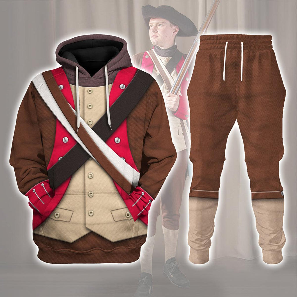 Gearhomie American Infantry-6th Continental Regiment-1776-1783 Uniform All Over Print Hoodie Sweatshirt T-Shirt Tracksuit - Gearhomie.com