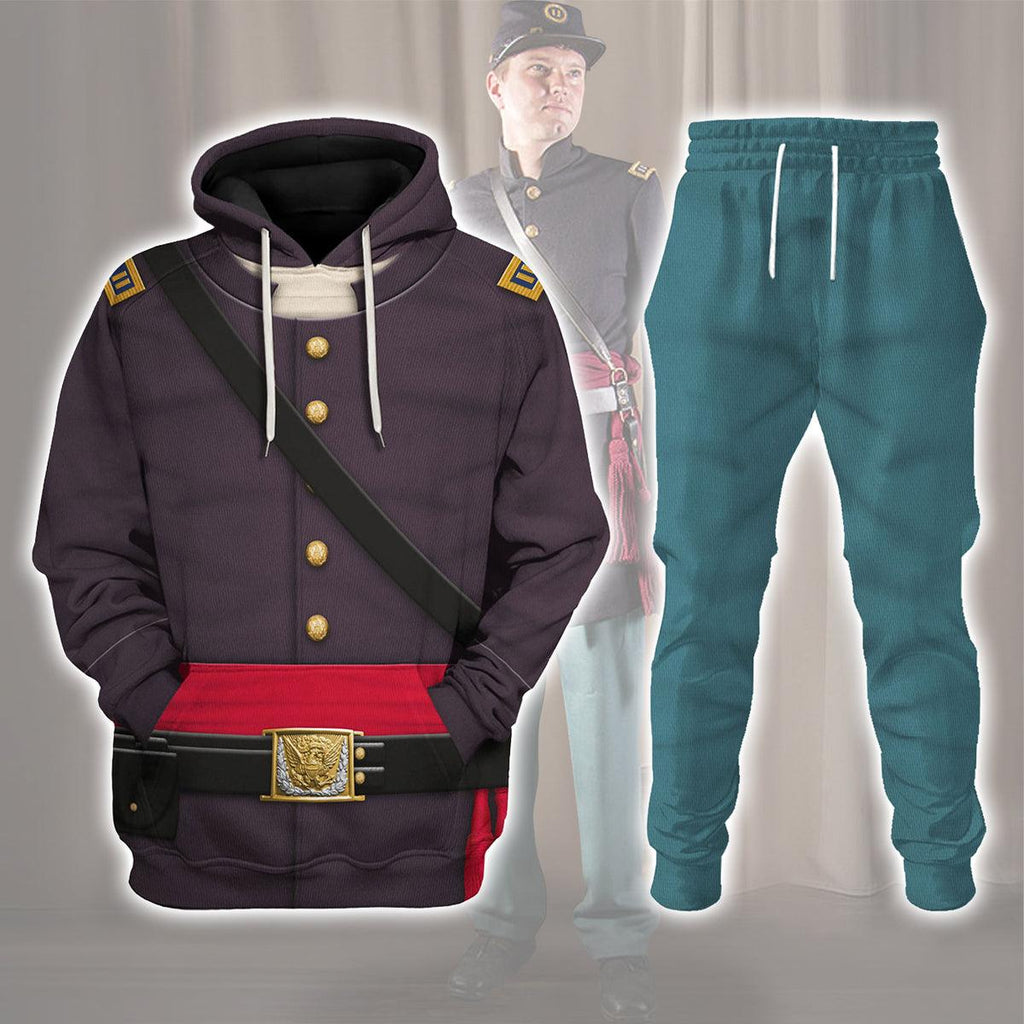 Gearhomie American Union Army Infantry Officer-Captain Uniform All Over Print Hoodie Sweatshirt T-Shirt Tracksuit - Gearhomie.com