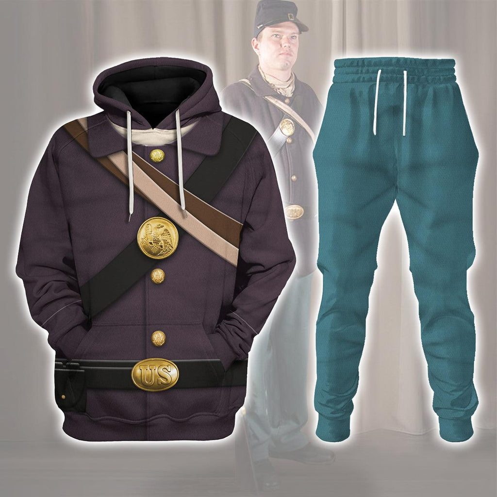 Gearhomie American Union Army-Infantry-Private Soldier Uniform All Over Print Hoodie Sweatshirt T-Shirt Tracksuit - Gearhomie.com