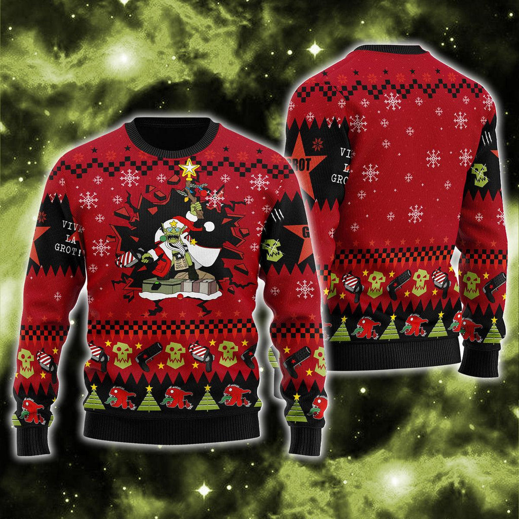 Gearhomie Armed and Dangerous Red Gobbo Iconic Ugly Christmas Sweater - Gearhomie.com