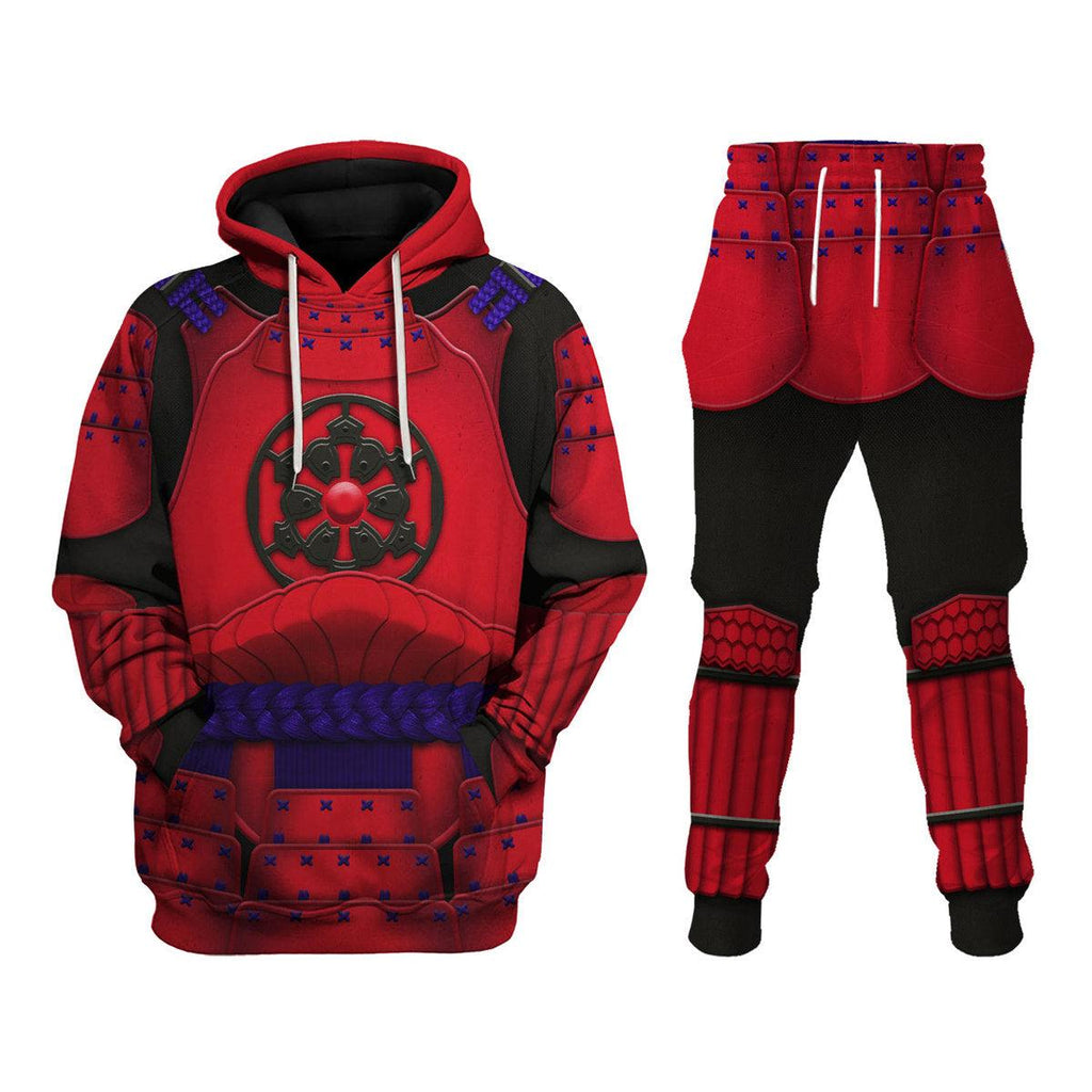 Gearhomie Ashigaru Red Akazonae Koyal Guard Costume Hoodie Sweatshirt T-Shirt Sweatpants - Gearhomie.com