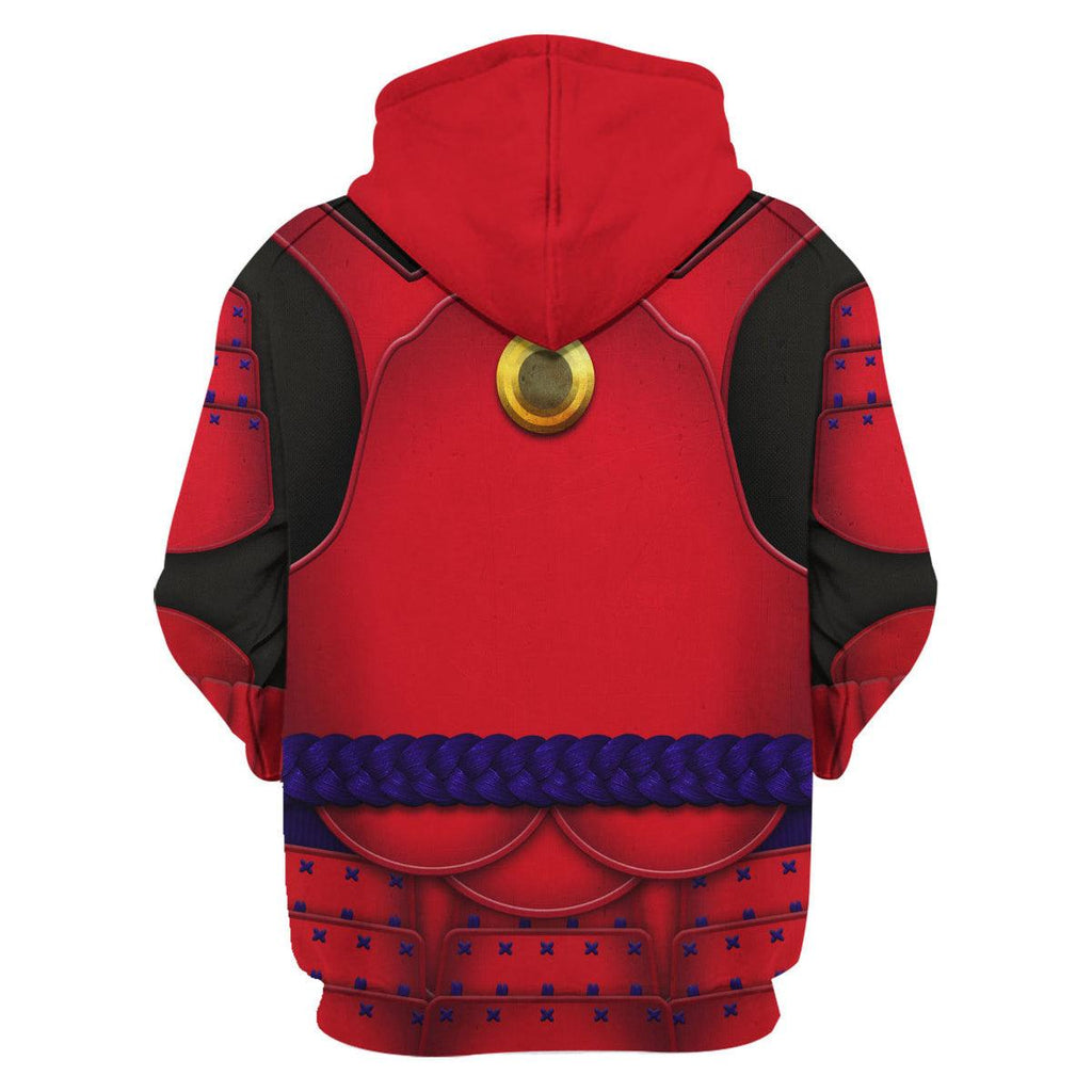 Gearhomie Ashigaru Red Akazonae Koyal Guard Costume Hoodie Sweatshirt T-Shirt Sweatpants - Gearhomie.com