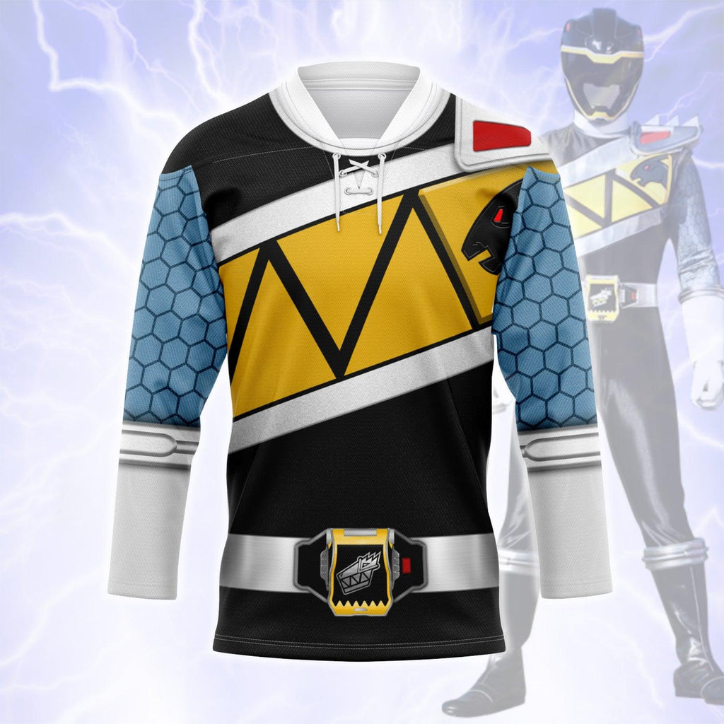 Gearhomie Black Power Rangers Dino Charge Hockey Jersey - Gearhomie.com