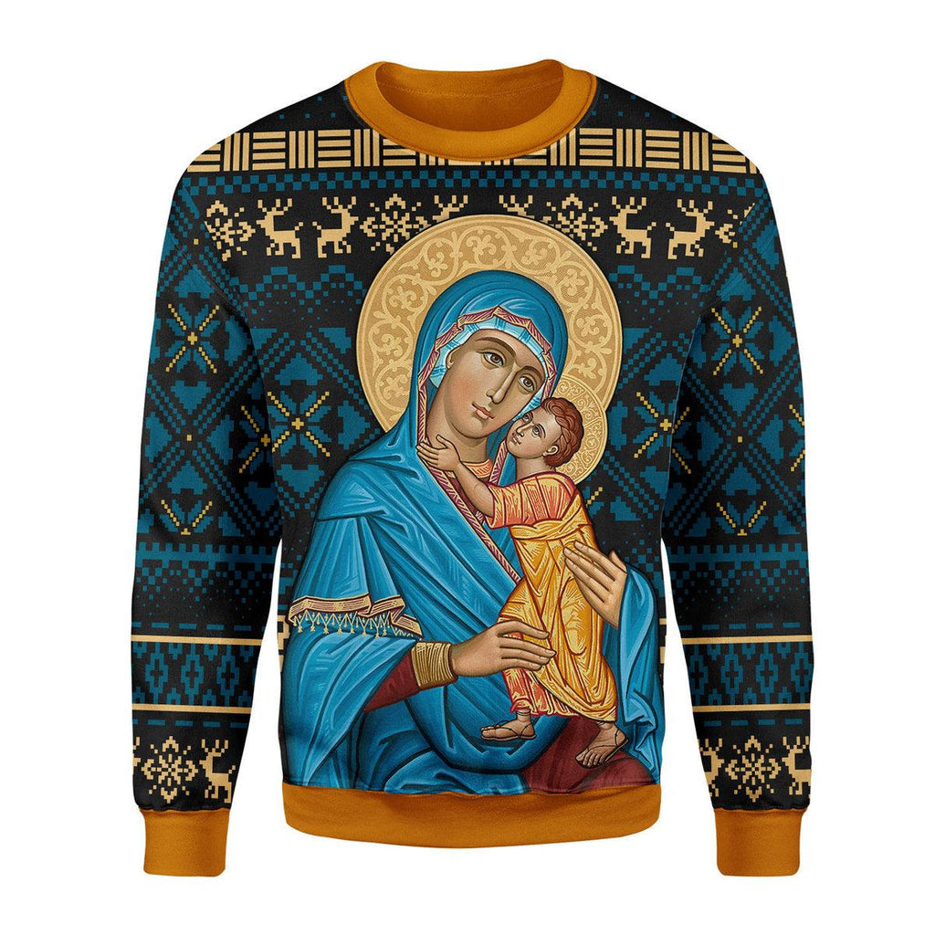 Gearhomie Blue Madonna Virgin Mary Christmas Sweater - Gearhomie.com
