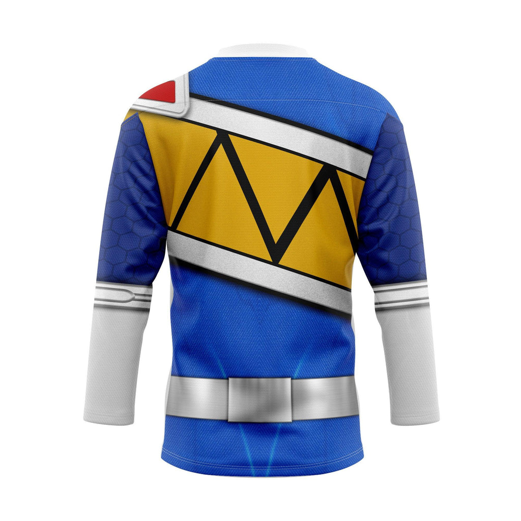 Gearhomie Blue Power Rangers Dino Charge Hockey Jersey - Gearhomie.com