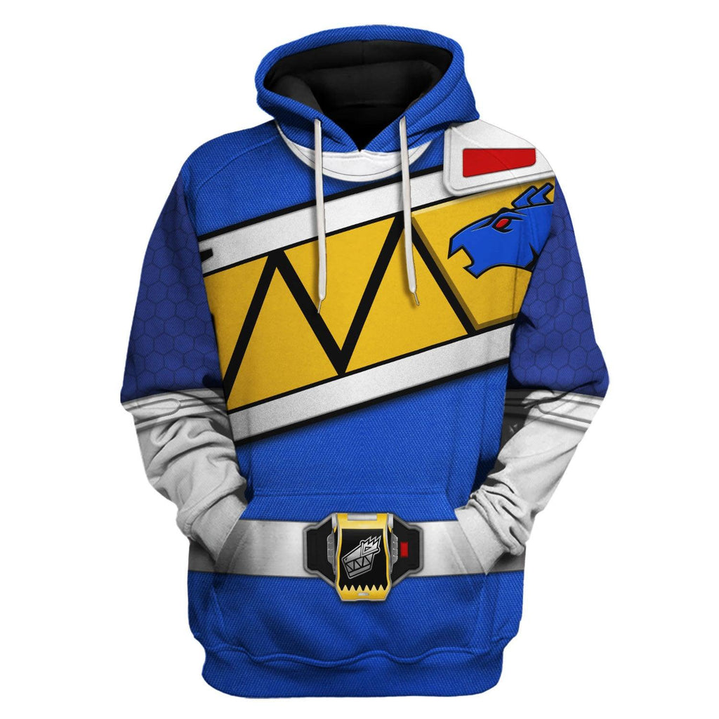 Gearhomie Blue Power Rangers Dino Charge Hoodies Sweatshirt T-shirt Hawaiian - Gearhomie.com