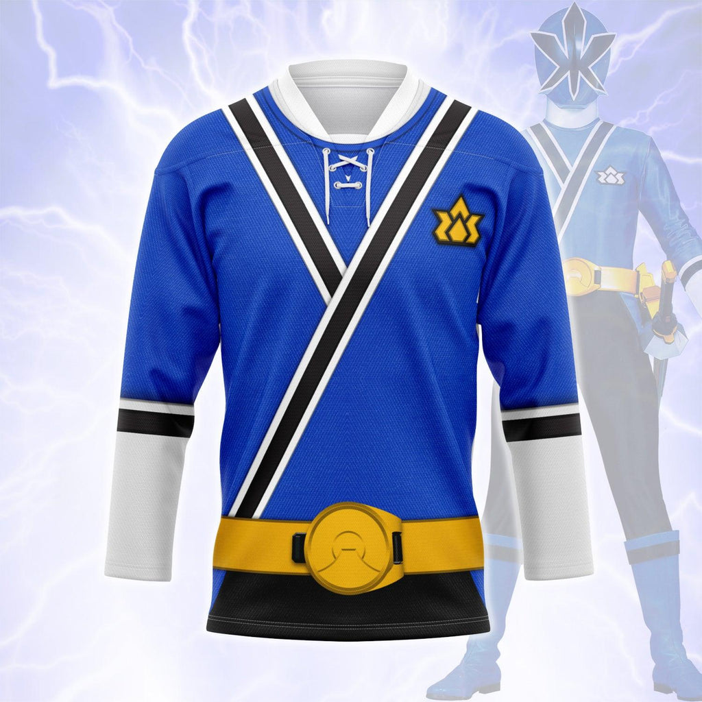 GearHomie Blue Power Rangers Samurai Hockey Jersey - DucG