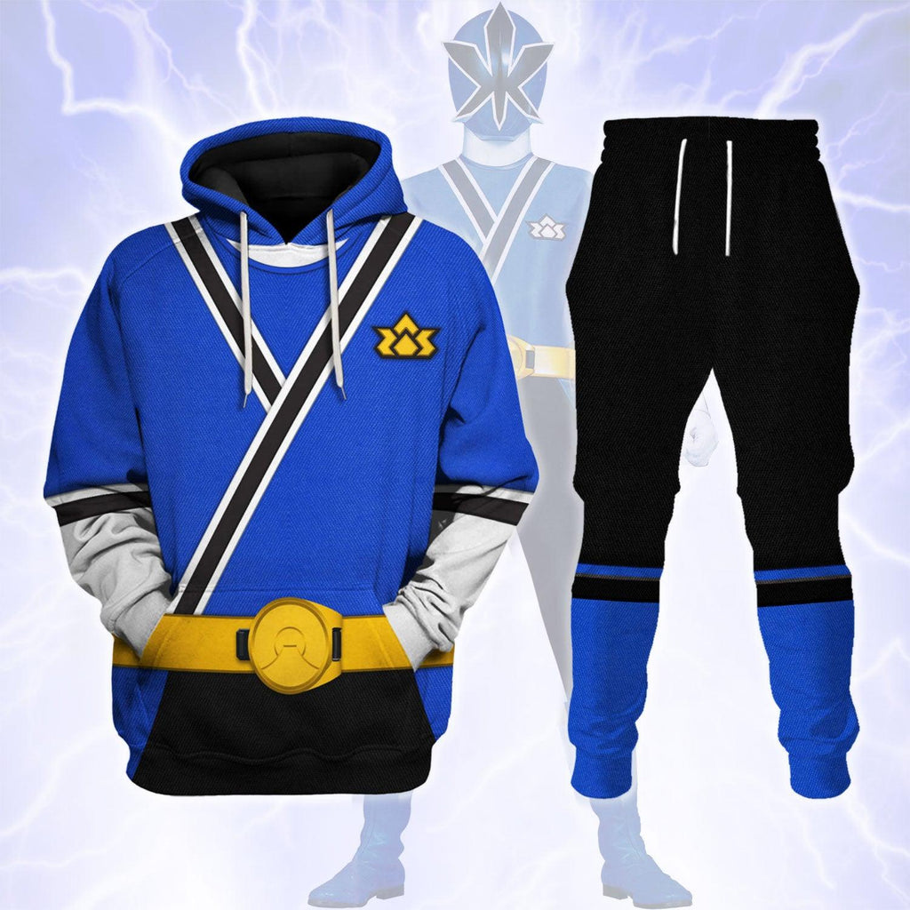GearHomie Blue Power Rangers Samurai Hoodies Sweatshirt T-shirt Hawaiian Tracksuit - DucG