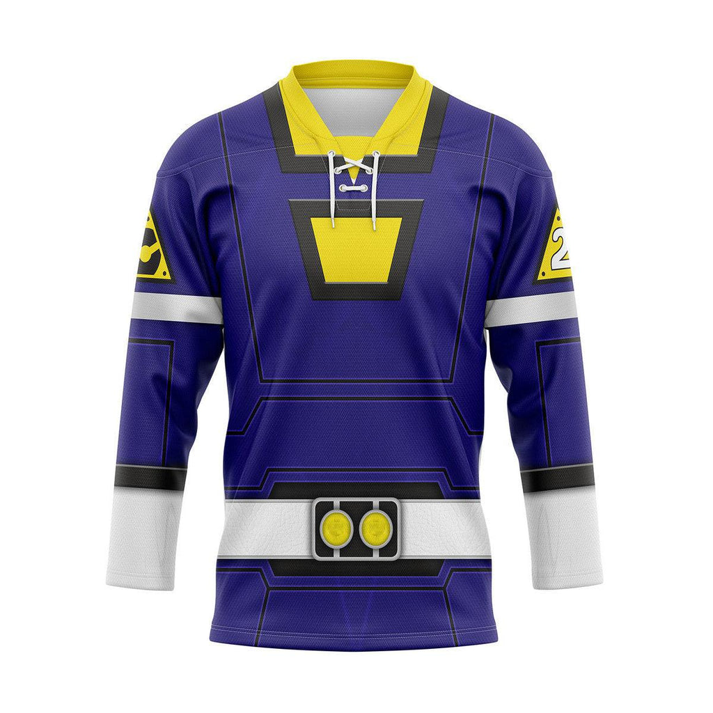 Gearhomie Blue Power Rangers Turbo Hockey Jersey - Gearhomie.com