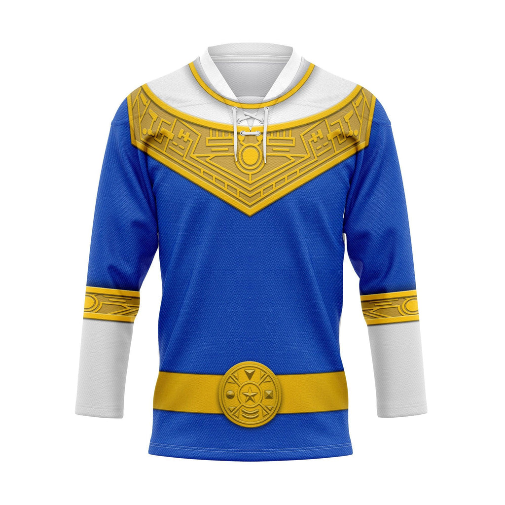 Gearhomie Blue Power Rangers Zeo Hockey Jersey - Gearhomie.com