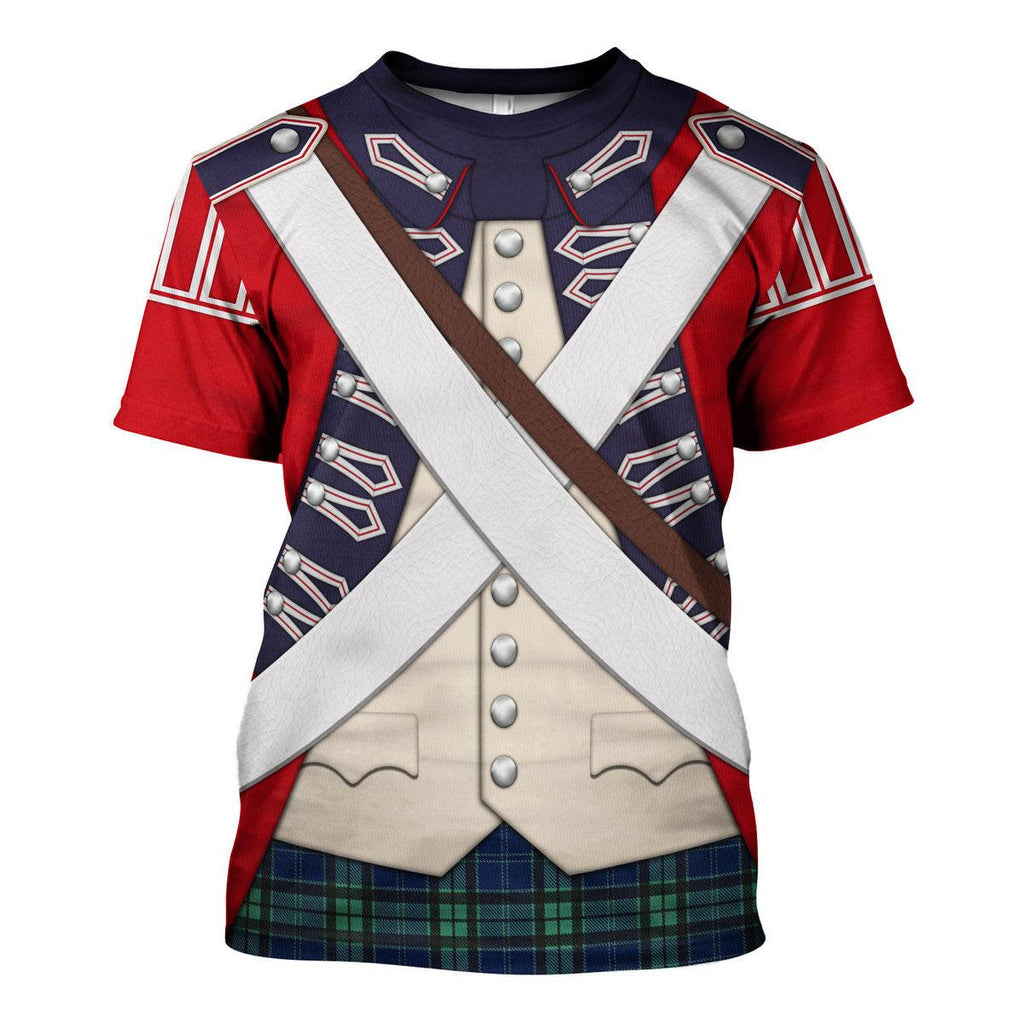 Gearhomie British 42nd Highland Infantry-1776-1783 Uniform All Over Print Hoodie Sweatshirt T-Shirt Tracksuit - Gearhomie.com