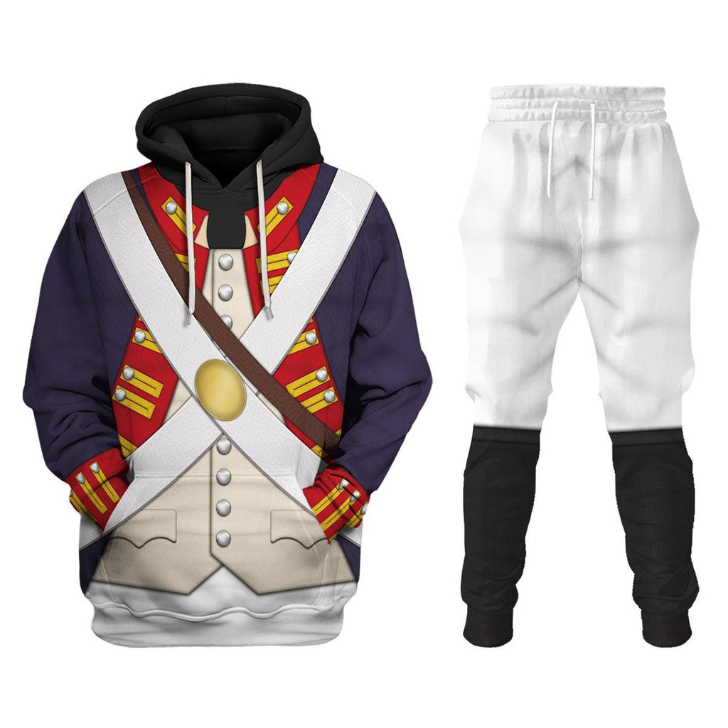 Gearhomie British Foot Artillery-1776-1783 Uniform All Over Print Hoodie Sweatshirt T-Shirt Tracksuit - Gearhomie.com