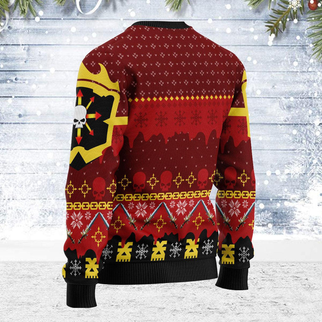Gearhomie Chaos KHORNE FLAKES Iconic Ugly Christmas Sweater - Gearhomie.com