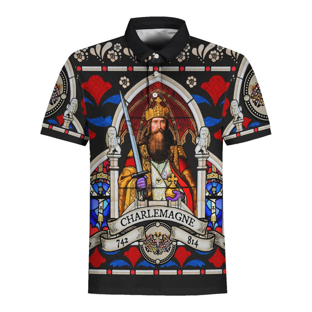 Gearhomie Charlemagne - Stained Glass in Cologne Cathedral Hawaiian Shirt Polo Shirt Beach short - Gearhomie.com