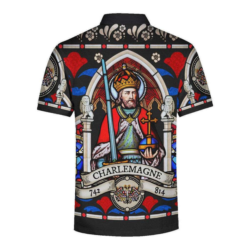 Gearhomie Charlemagne - Stained Glass in Cologne Cathedral Hawaiian Shirt Polo Shirt Beach short - Gearhomie.com