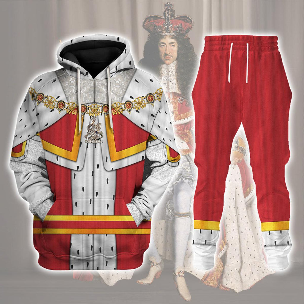 Gearhomie Charles II King of England Costume Hoodie Sweatshirt T-Shirt Tracksuit - Gearhomie.com