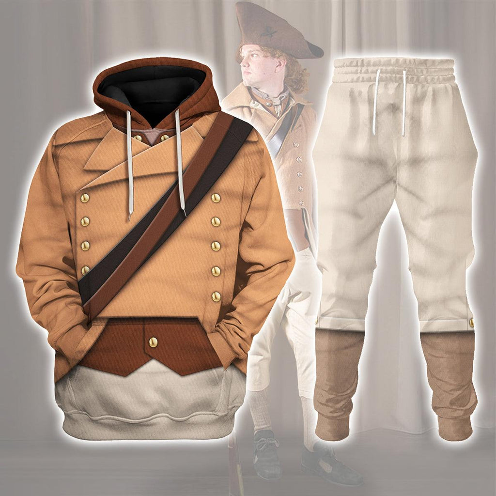 Gearhomie Colonial Militia-1776 Uniform All Over Print Hoodie Sweatshirt T-Shirt Tracksuit - Gearhomie.com