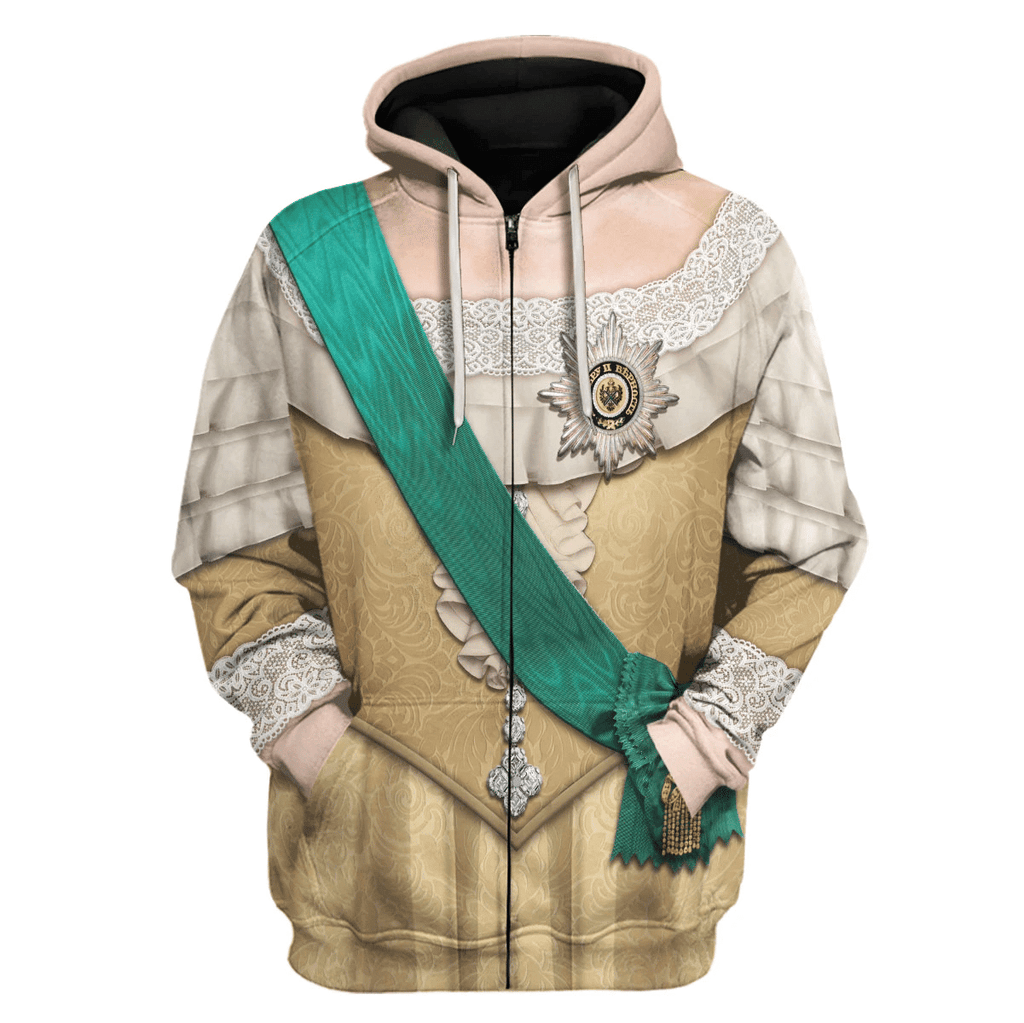 Gearhomie Ekaterina II of Russia Costume Hoodie Sweatshirt T-Shirt Tracksuit - Gearhomie.com