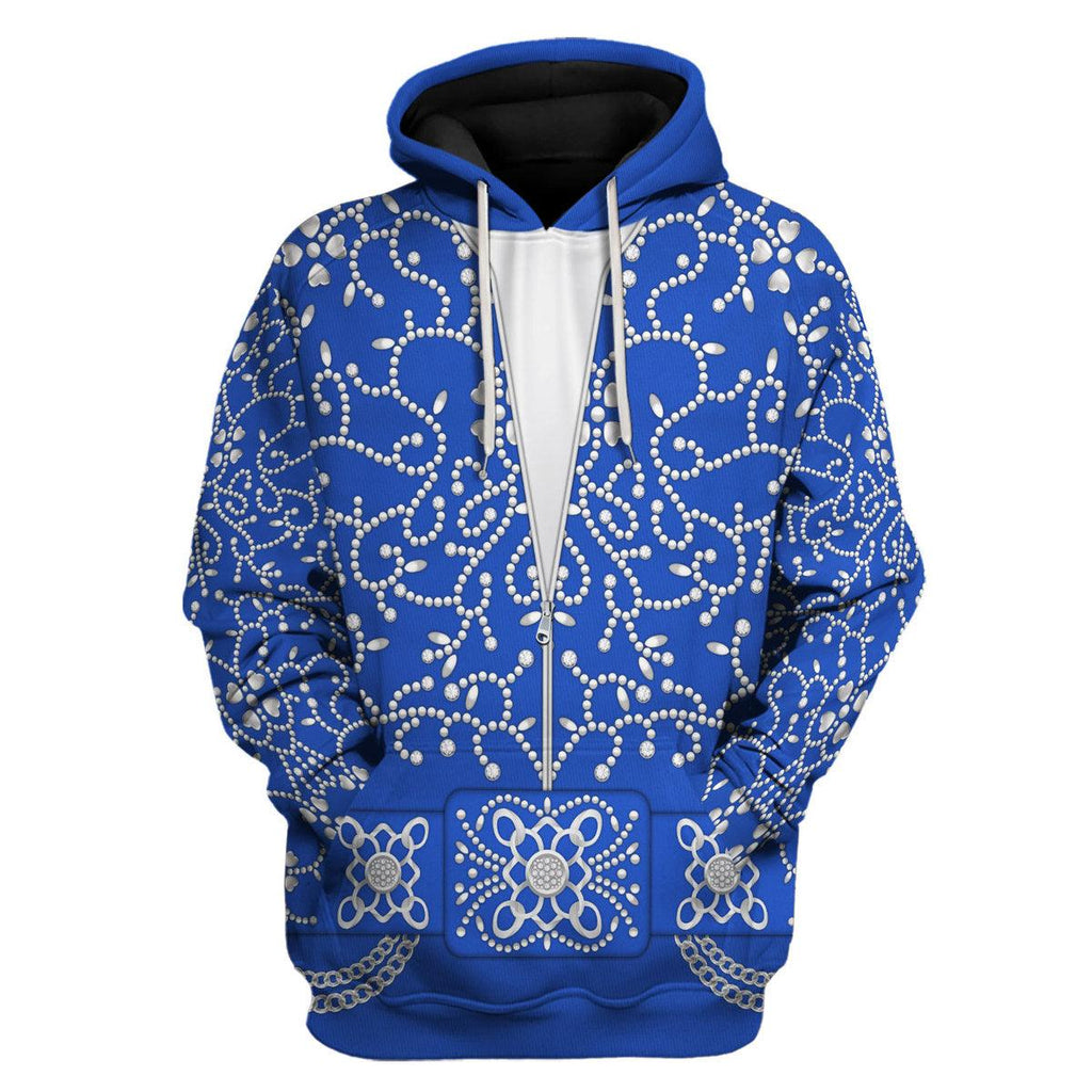 Gearhomie Elvis Blue Swirl Costume Hoodie Sweatshirt T-Shirt Sweatpants - Gearhomie.com