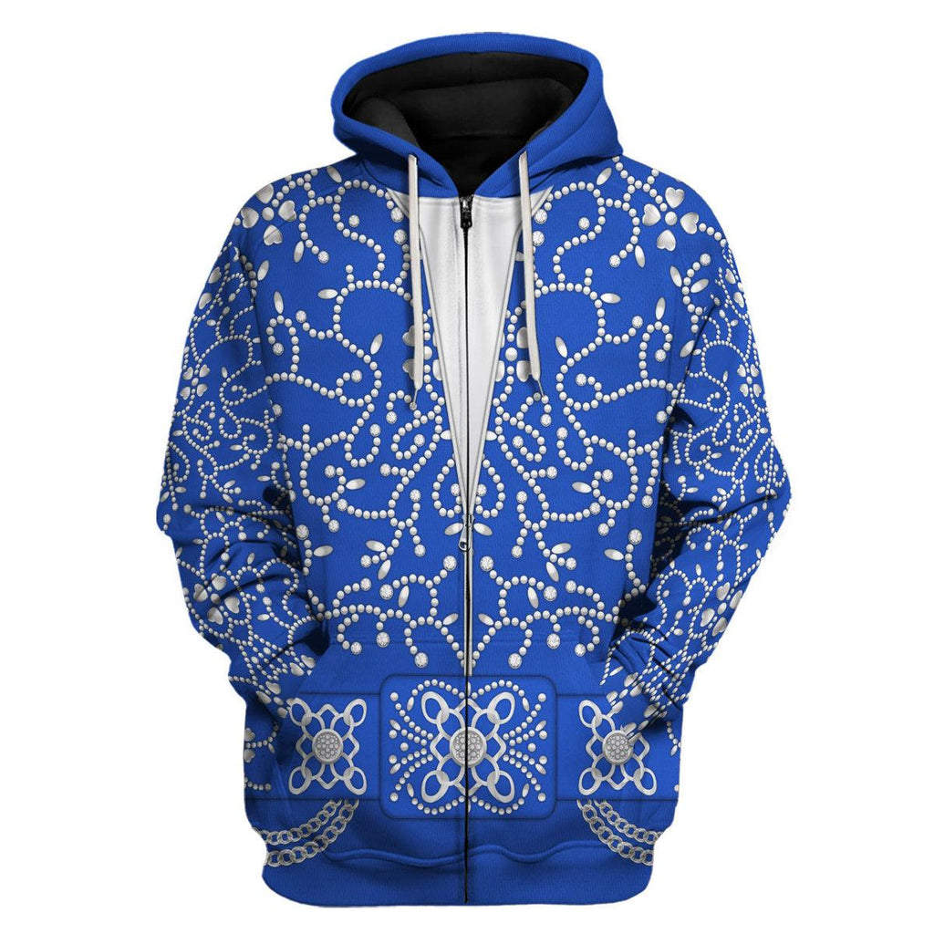 Gearhomie Elvis Blue Swirl Costume Hoodie Sweatshirt T-Shirt Sweatpants - Gearhomie.com